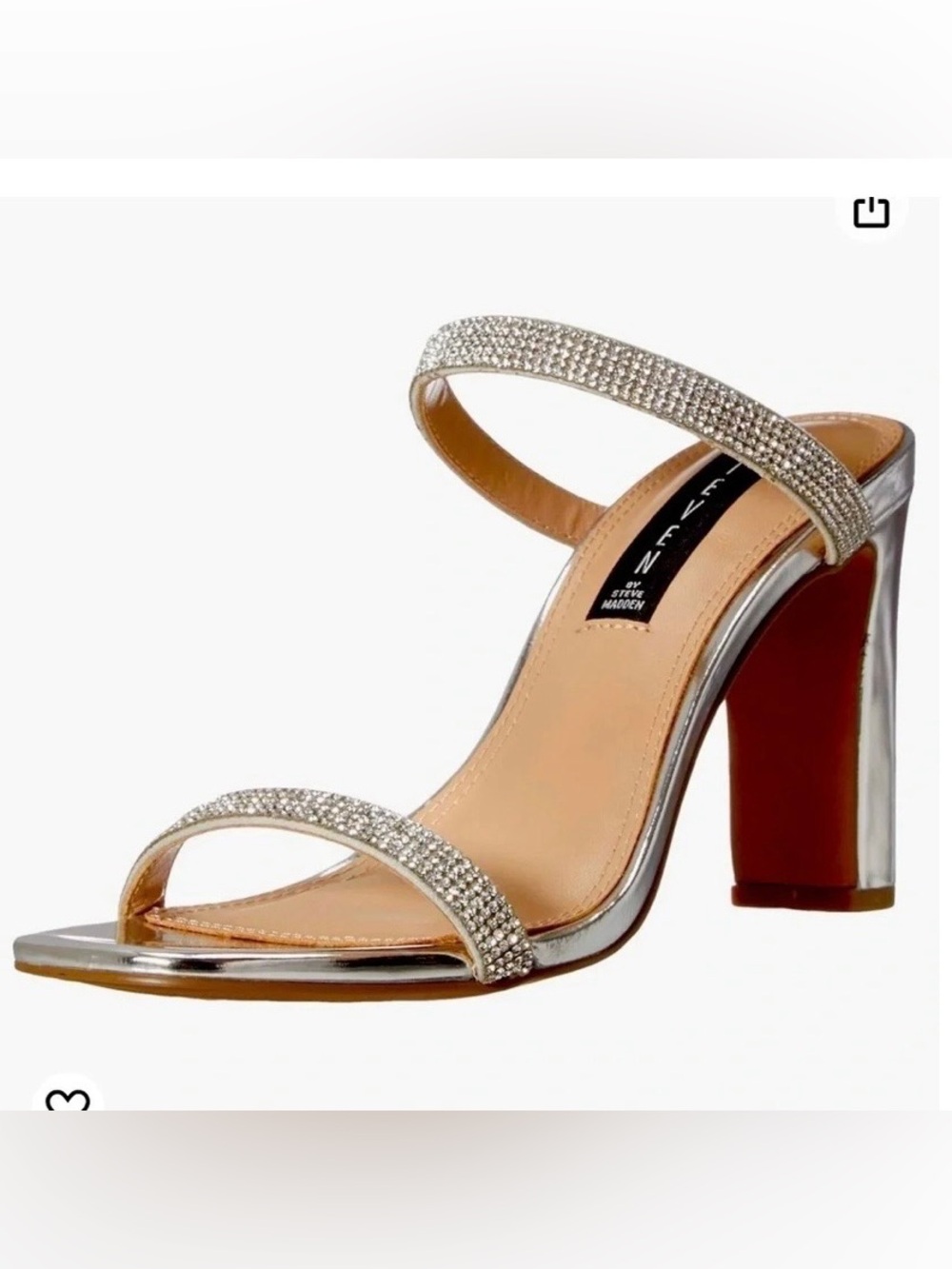 STEVEN by Steve Madden WOMEN’s Jersey-R Rhinestone Heeled Sand